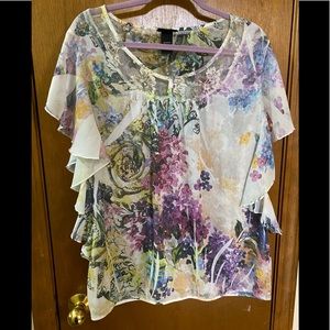 Lane Bryant sheer flowered blouse 18/20